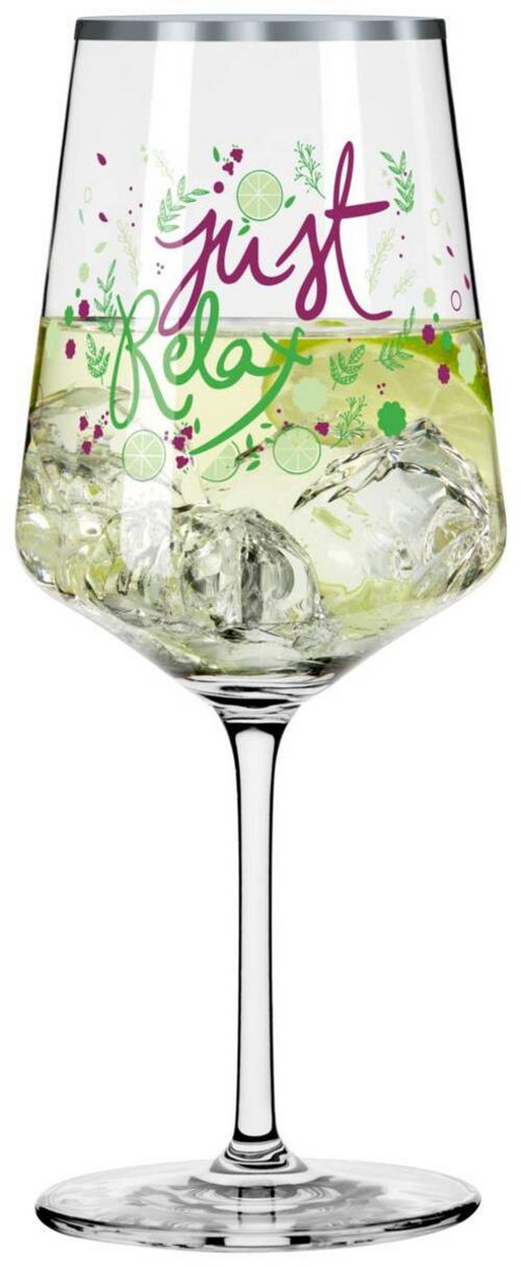SPRITZERGLAS 544 ml 4-teilig  - Platinfarben/Lila, LIFESTYLE, Glas (20,3/26,6/19,4cm) - Ritzenhoff