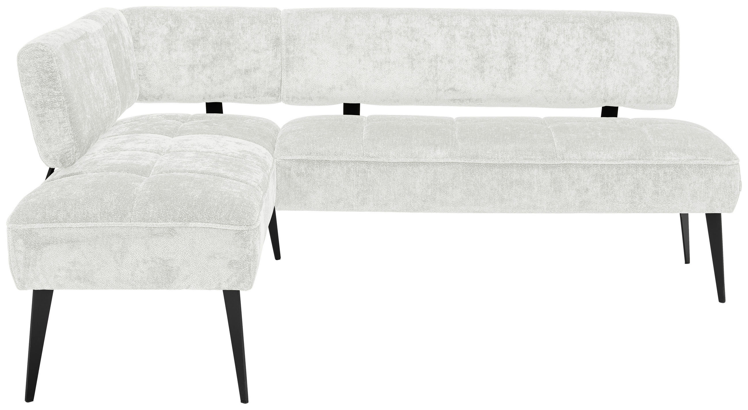 ECKBANK 162/212 cm Webstoff Weiß Metall   - Schwarz/Weiß, MODERN, Textil/Metall (162/212cm) - Welnova