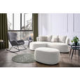 ECKSOFA in Plüsch Creme  166/235 cm  - Greige/Creme, MODERN, Kunststoff/Textil (166/235cm) - Hom`in