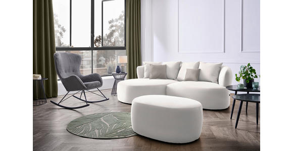 ECKSOFA in Plüsch Creme  166/235 cm  - Greige/Creme, MODERN, Kunststoff/Textil (166/235cm) - Hom`in