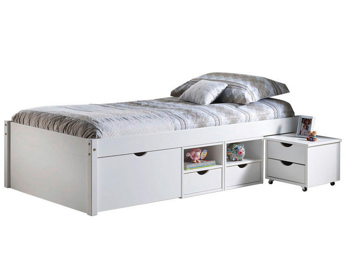 POSTEĽ, biela - biela, Modern, drevo (209/47,5/96cm) - Carryhome