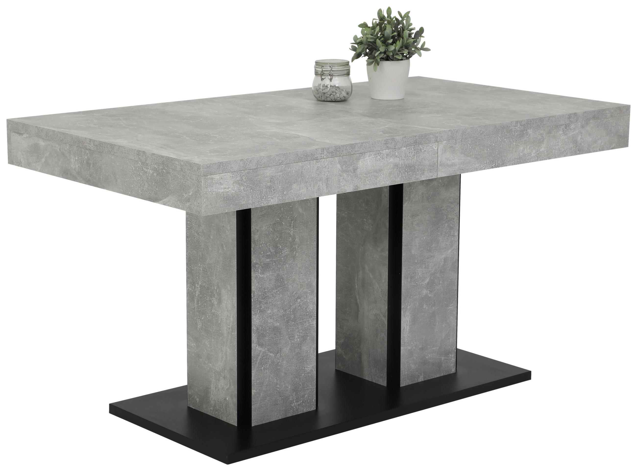 ESSTISCH Anthrazit, Grau rechteckig  ausziehbar  - Anthrazit/Grau, MODERN, Holzwerkstoff (140/80/76cm) - MID.YOU