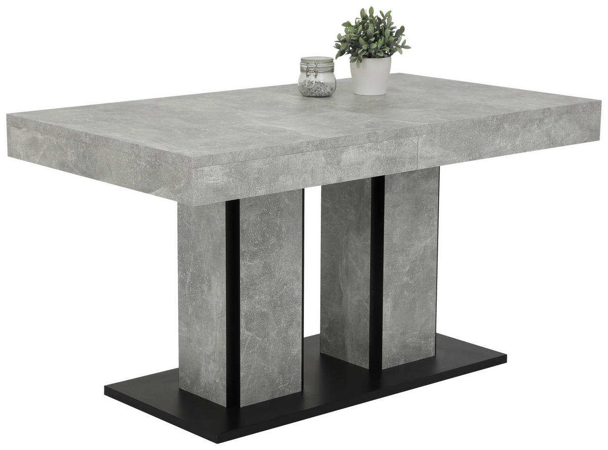 ESSTISCH Anthrazit, Grau rechteckig  ausziehbar  - Anthrazit/Grau, MODERN, Holzwerkstoff (140/80/76cm) - MID.YOU