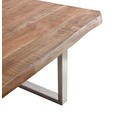 COUCHTISCH Akazie Hartholz 118/70/45 cm Akaziefarben, Edelstahlfarben  - Edelstahlfarben/Akaziefarben, Natur, Holz/Metall (118/70/45cm) - Landscape