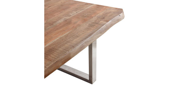 COUCHTISCH Akazie Hartholz 118/70/45 cm Akaziefarben, Edelstahlfarben  - Edelstahlfarben/Akaziefarben, Natur, Holz/Metall (118/70/45cm) - Landscape