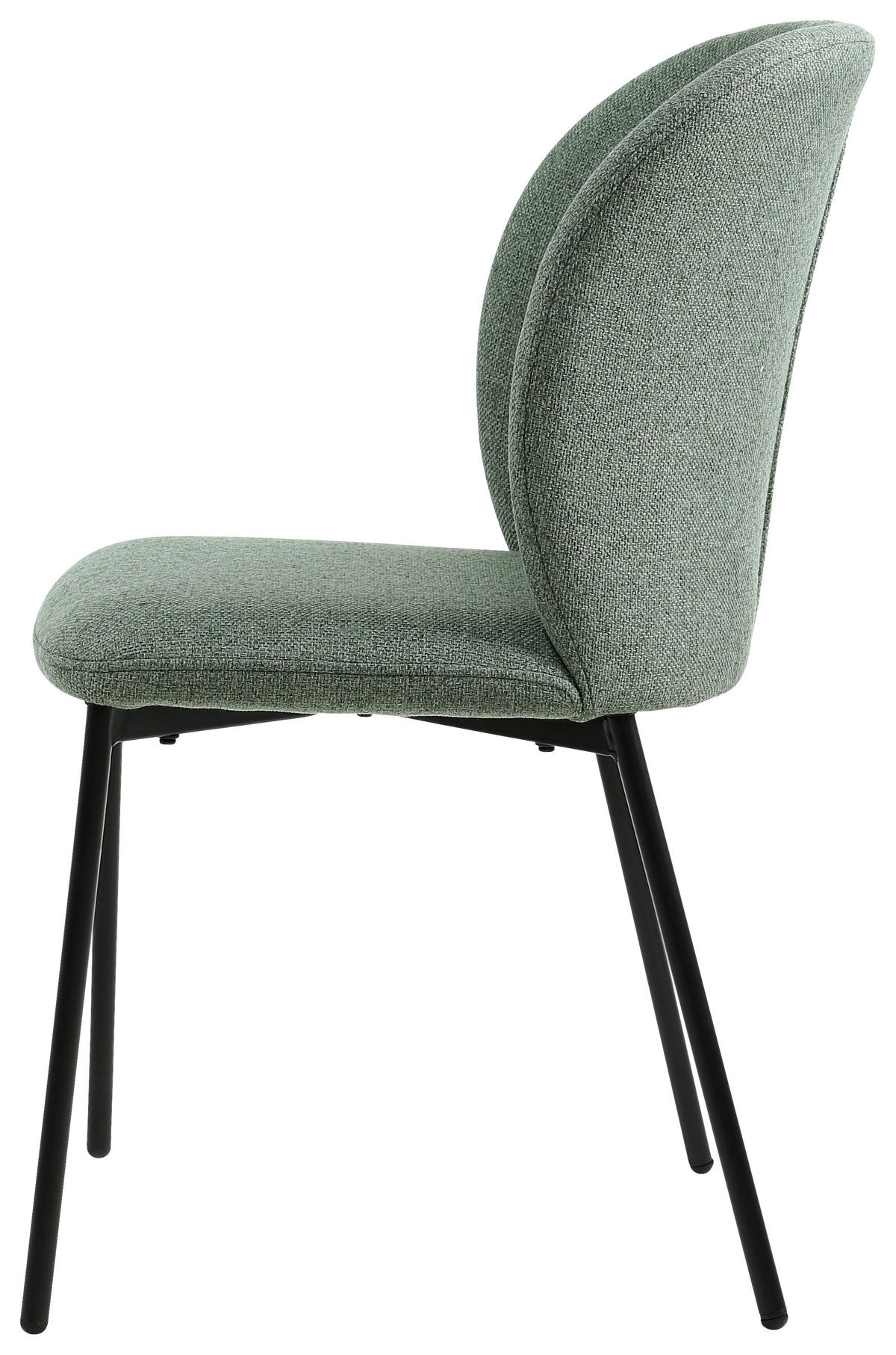 STUHL Leinenoptik Grün, Schwarz Pappel Sperrholz  - Schwarz/Grün, Design, Holz/Textil (49/84,5/58cm) - Carryhome