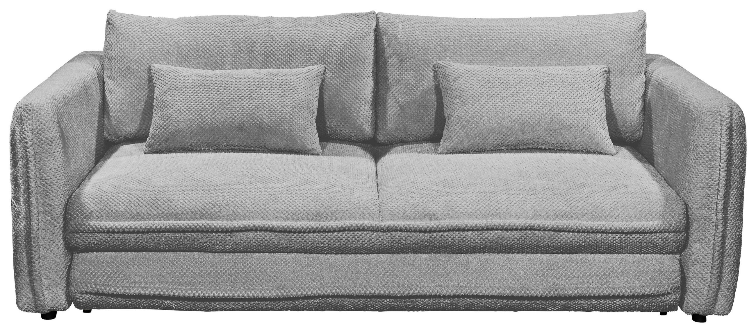 SCHLAFSOFA Mikrovelours Grau  - Schwarz/Grau, KONVENTIONELL, Kunststoff/Textil (237/94/117cm) - MID.YOU