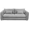 SCHLAFSOFA Mikrovelours Grau  - Schwarz/Grau, KONVENTIONELL, Kunststoff/Textil (237/94/117cm) - MID.YOU