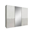 SCHWEBETÜRENSCHRANK in Grau, Weiß - Chromfarben/Weiß, KONVENTIONELL, Glas/Holzwerkstoff (300/217/67cm) - Novel