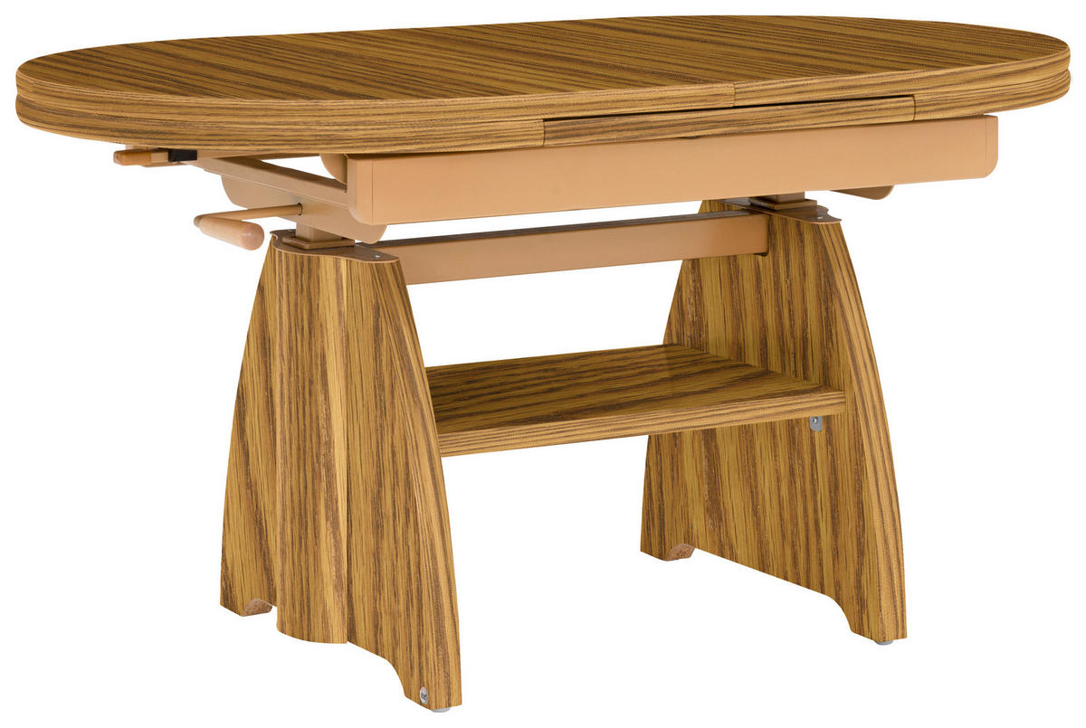 COUCHTISCH Eiche furniert 110-130,5/65/56-75 cm rechteckig Braun, Eichefarben  - Eichefarben/Braun, KONVENTIONELL, Holzwerkstoff/Metall (110-130,5/65/56-75cm) - Venda