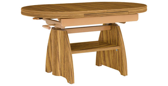 COUCHTISCH Eiche furniert 110-130,5/65/56-75 cm rechteckig Braun, Eichefarben  - Eichefarben/Braun, KONVENTIONELL, Holzwerkstoff/Metall (110-130,5/65/56-75cm) - Venda