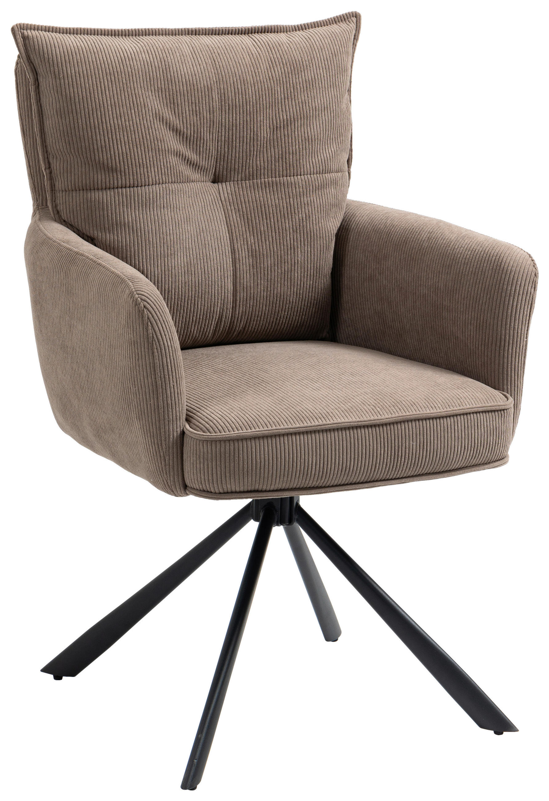 ARMLEHNSTUHL  in Eisen Cord  - Schwarz/Braun, Design, Textil/Metall (60/95/67cm) - Novel