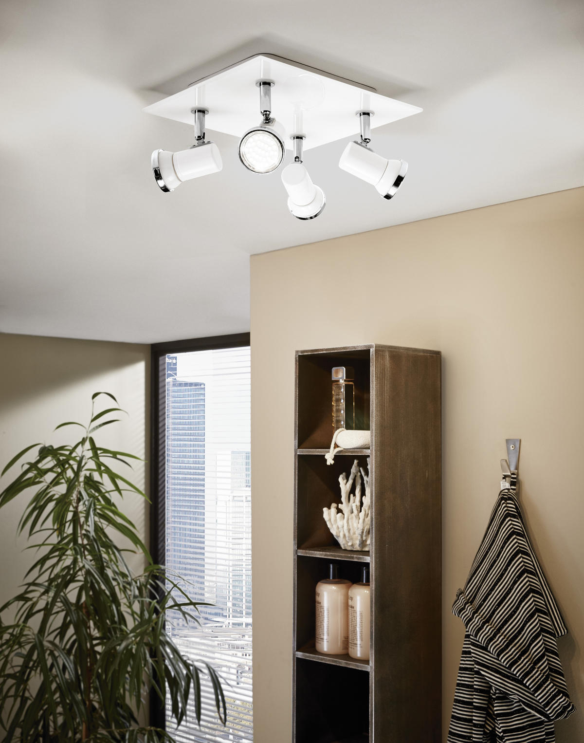 BADEZIMMER-DECKENLEUCHTE Tamara   - Chromfarben/Weiß, Basics, Glas/Metall (26/24cm) - Eglo