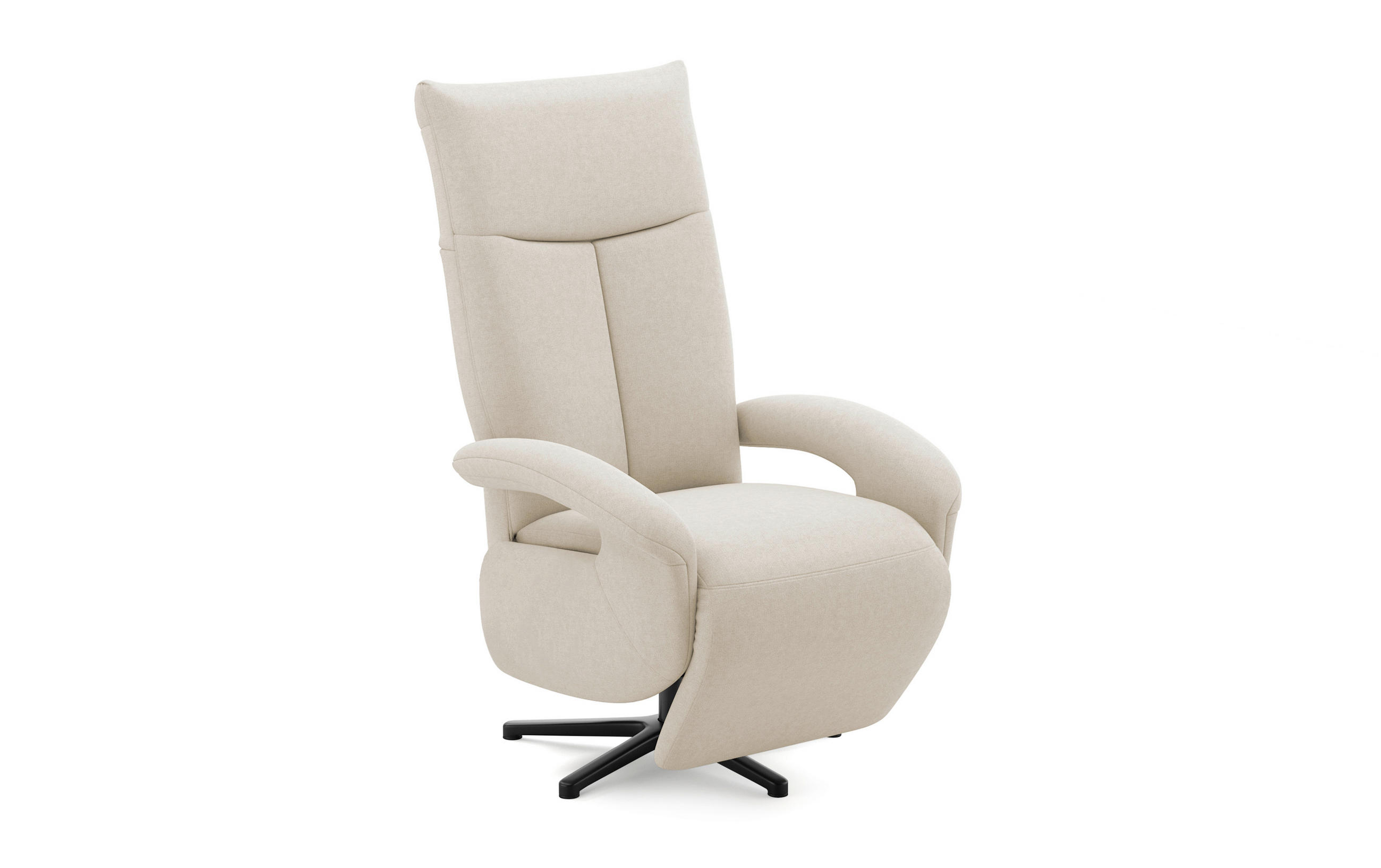 SESSEL in Flachgewebe Creme  - Creme/Schwarz, Modern, Textil/Metall (74/112/82cm) - Sit & More