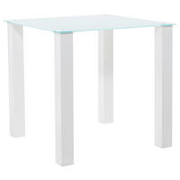 ESSTISCH in Glas, Holzwerkstoff 90/160/76 cm  - Weiß Hochglanz/Weiß, Design, Glas/Holzwerkstoff (90/160/76cm) - MID.YOU