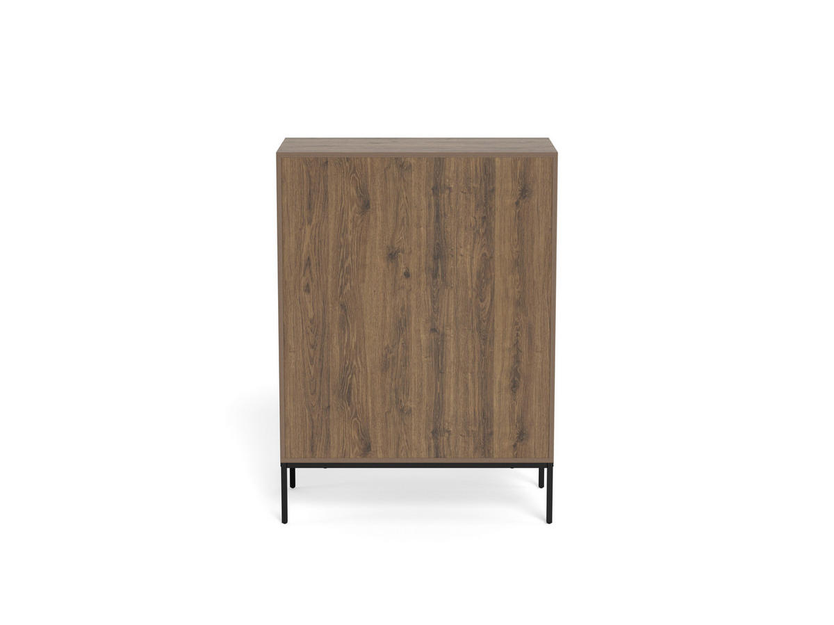 KOMMODE PALMDALE, 80/110/40 cm, 3 Schublade(n)  - Eiche dunkel/Schwarz, Design, Holzwerkstoff/Metall (80/110/40cm) - MID.YOU