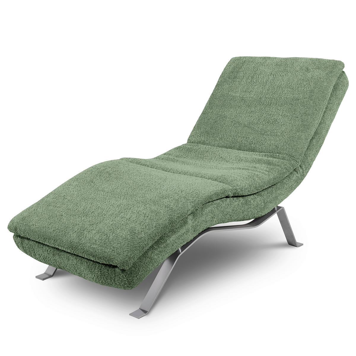 RELAXLIEGE Bouclé Pastellgrün  - Pastellgrün/Silberfarben, Design, Textil/Metall (65/95/171cm) - Celina Home