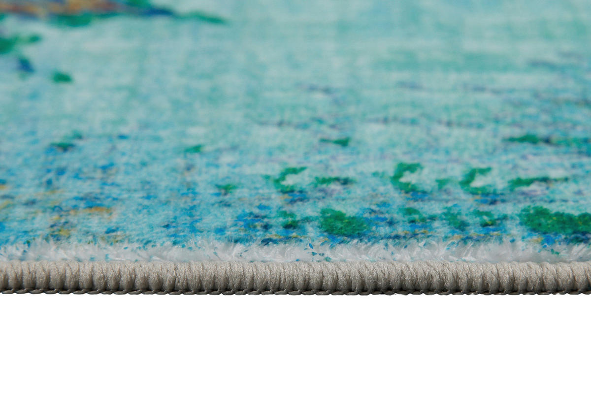 BADTEPPICH Blau, Türkis 70/120 cm  - Türkis/Blau, Basics, Kunststoff/Textil (70/120cm) - WECON HOME