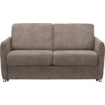 SOFA in Flachgewebe Graubraun  - Chromfarben/Graubraun, KONVENTIONELL, Textil (162/86/97cm) - Novel