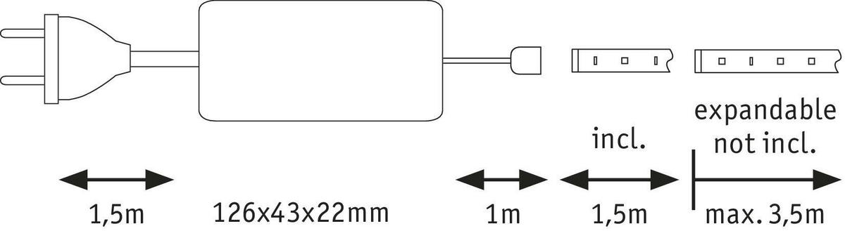 LED-STRIP 70578   - Silberfarben, Basics, Metall (0,3cm) - Paulmann