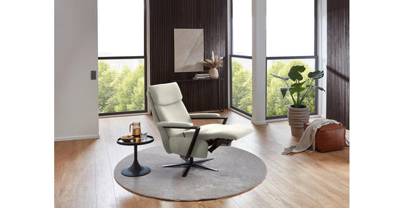 RELAXSESSEL in Textil Creme - Creme/Schwarz, Design, Textil/Metall (68/117/85cm) - Cantus