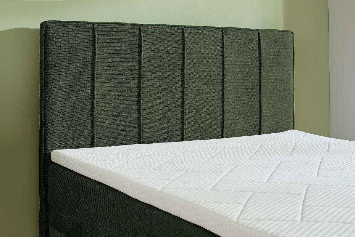 BOXBETT 120/200 cm  in Dunkelgrün  - Chromfarben/Dunkelgrün, Trend, Kunststoff/Textil (120/200cm) - Boxxx