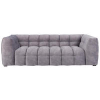 3-SITZER-SOFA Samt Hellgrau  - Hellgrau/Schwarz, Design, Holz/Textil (236/68/105cm)