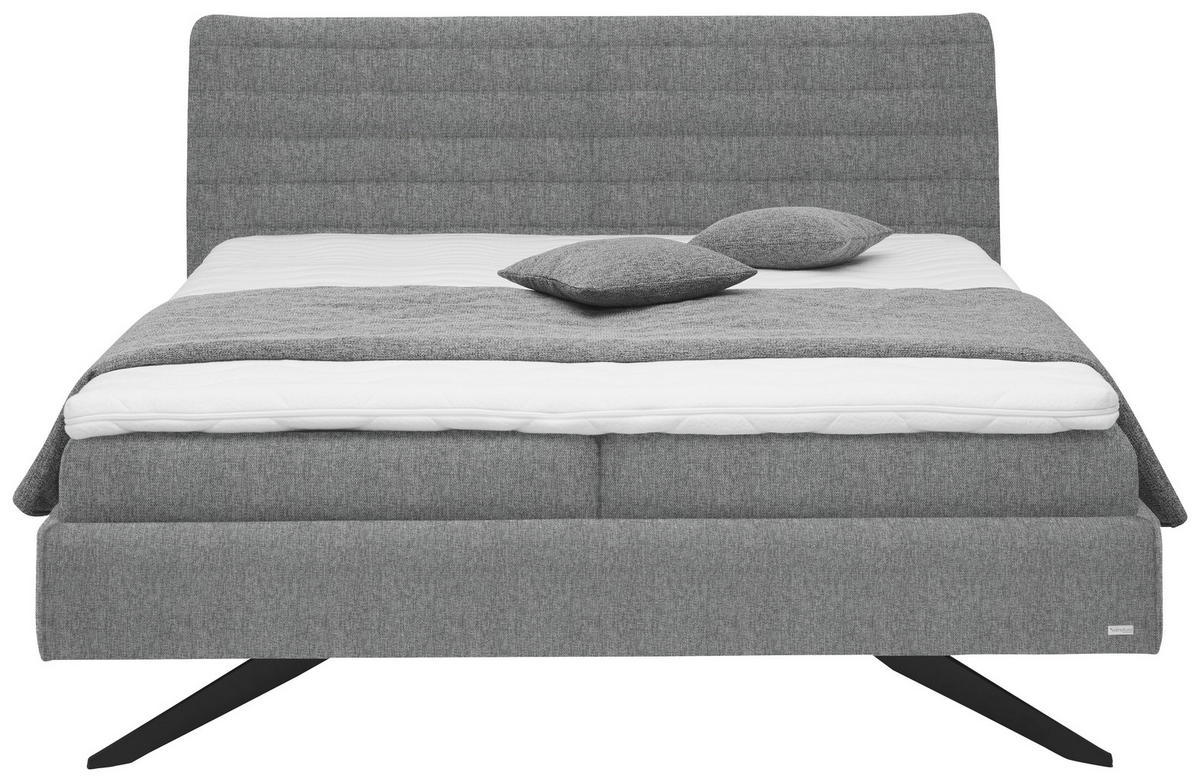POLSTERBETT 180/200 cm  in Grau  - Weiss/Schwarz, Design, Holzwerkstoff/Kunststoff (180/200cm) - Dieter Knoll