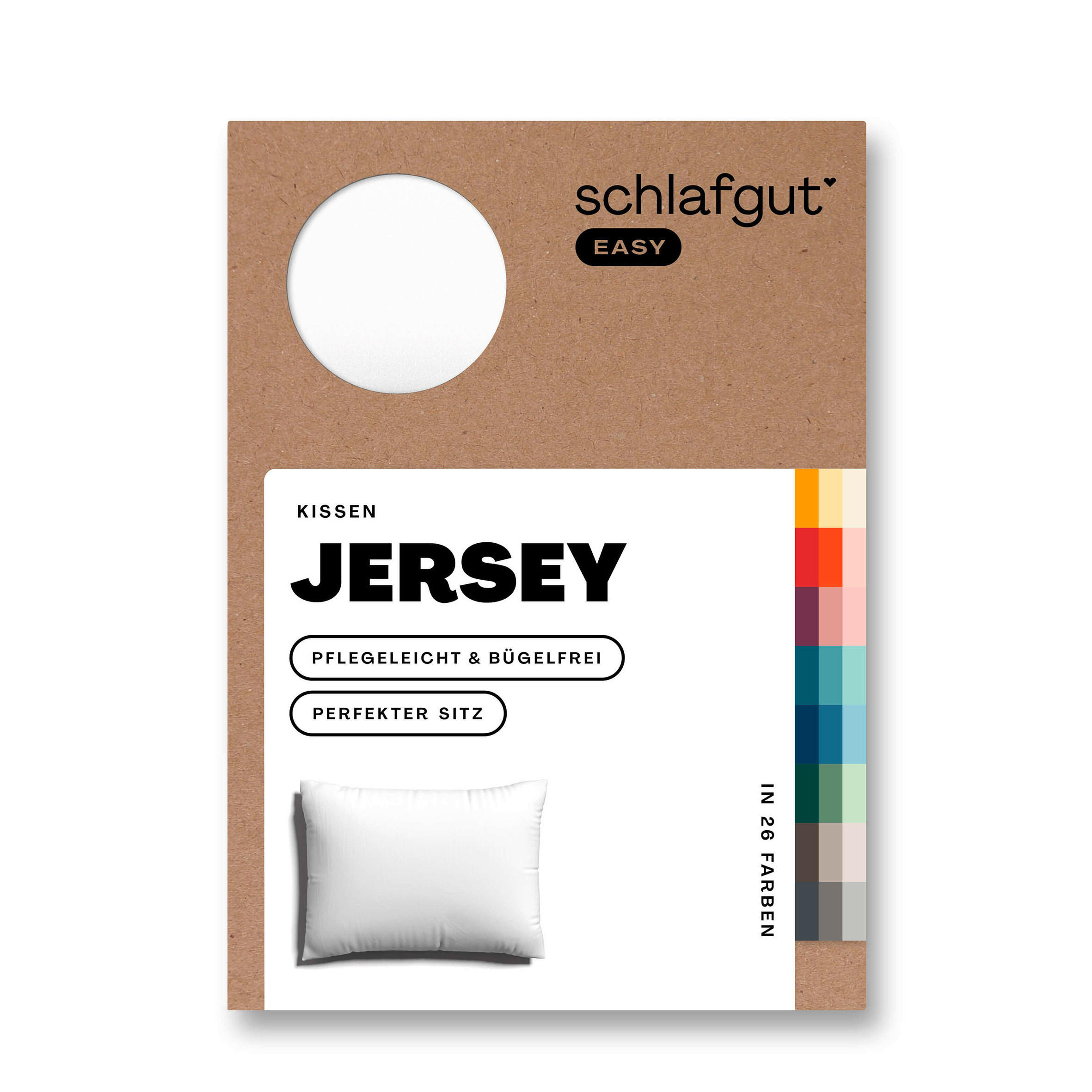 KOPFPOLSTERBEZUG EASY JERSEY 60/80 cm  - Weiß, Basics, Textil (60/80cm) - Schlafgut