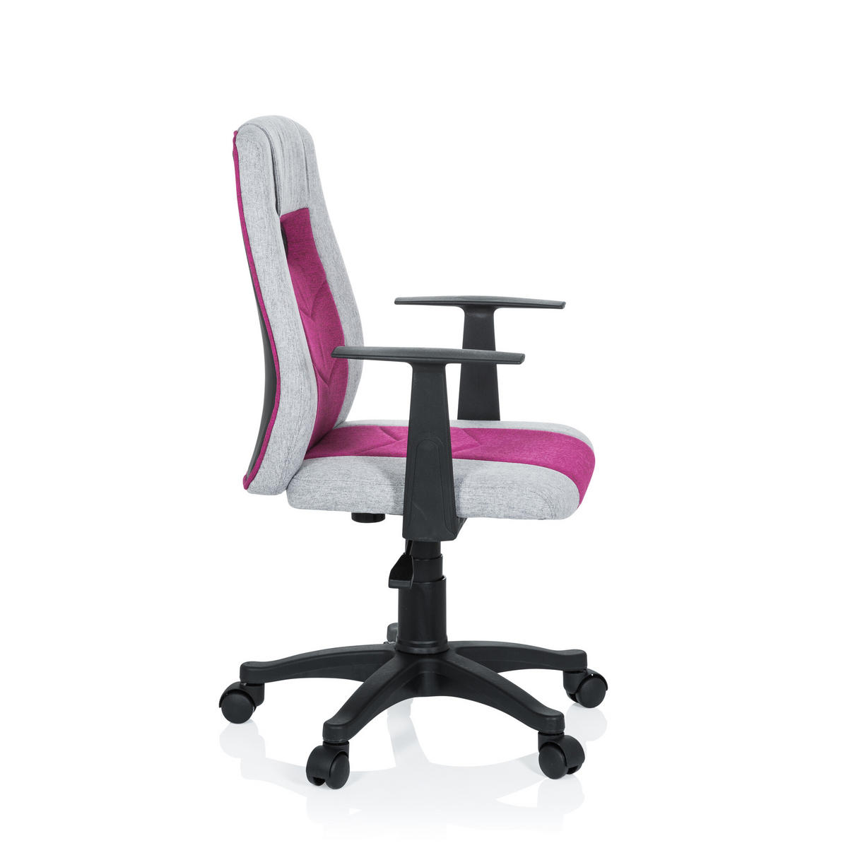 OTOČNÁ ŽIDLE PRO MLÁDEŽ, šedá, pink - šedá/pink, Basics, plast (55/95-105/45cm) - MID.YOU