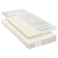 LATEXMATRATZE 90/190 cm, Höhe ca.: 24 cm, H3 = fest, 7-Zonen - Weiß, Basics, Textil (90/190cm) - Sleeptex