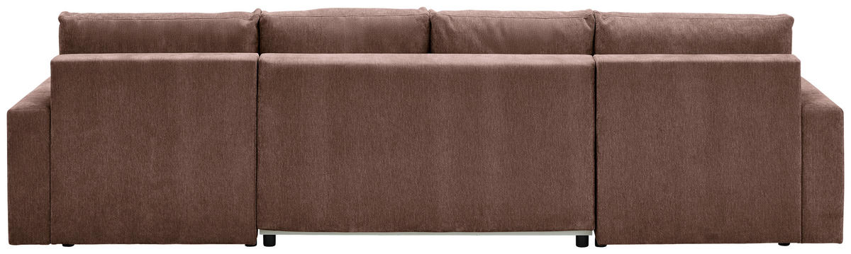 WOHNLANDSCHAFT Dunkelbraun Chenille  - Dunkelbraun/Schwarz, KONVENTIONELL, Kunststoff/Textil (140/328/140cm) - Ti'me