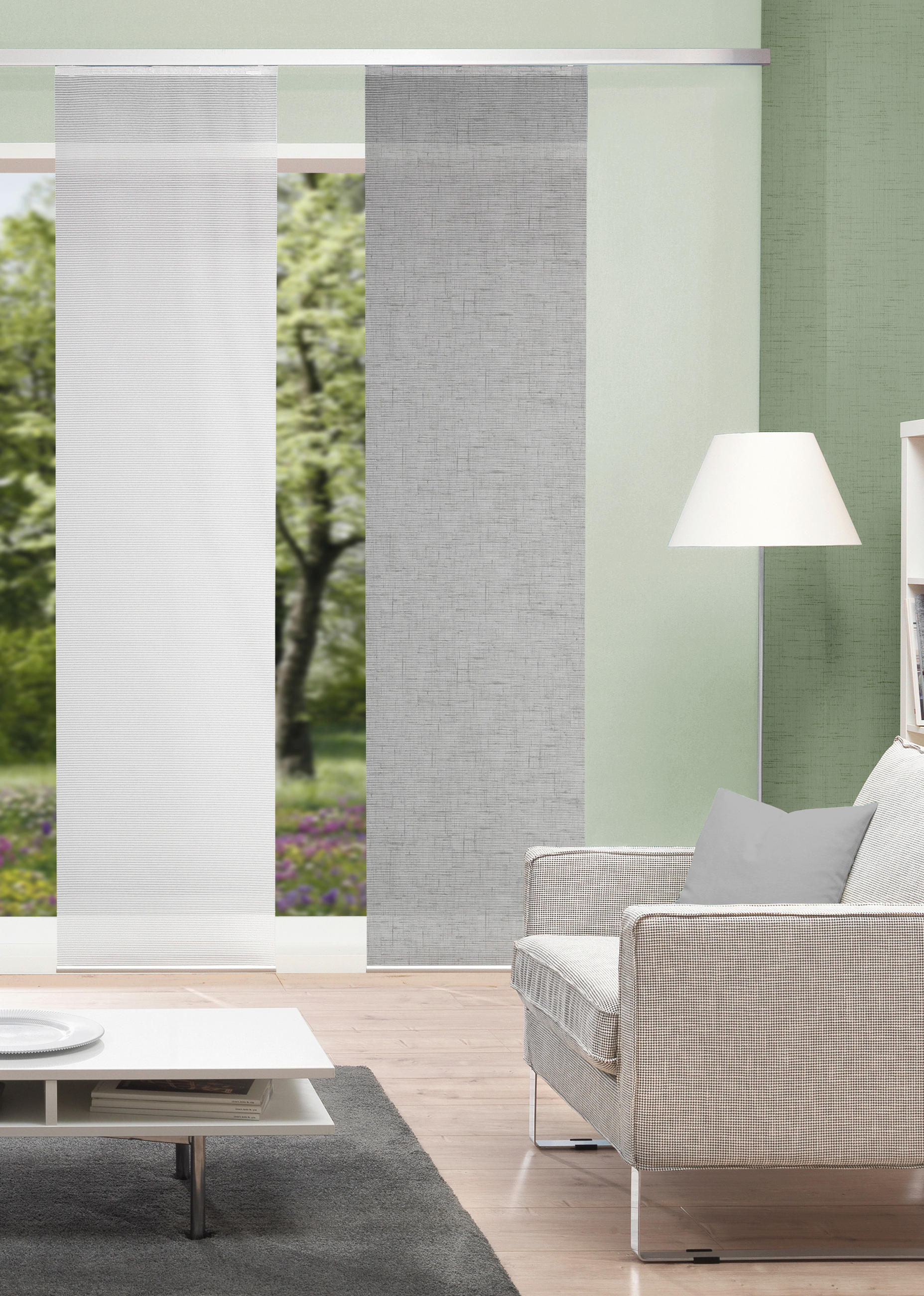 FLÄCHENVORHANG   halbtransparent   60/260 cm  - Silberfarben, Basics, Textil (60/260cm)