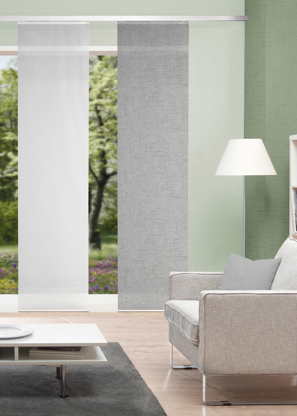 FLÄCHENVORHANG in Silberfarben halbtransparent  - Silberfarben, Basics, Textil (60/260cm)