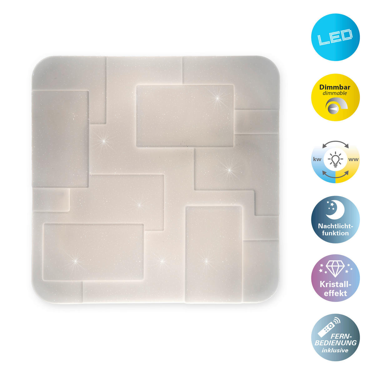 LED-DECKENLEUCHTE 54/6,5 cm   - Weiß, Design, Kunststoff/Metall (54/6,5cm) - Näve