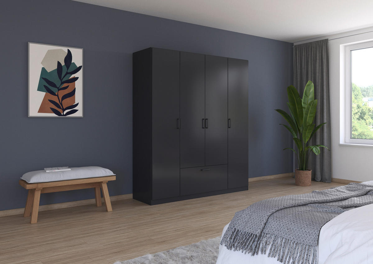 KLEIDERSCHRANK in Grau  - Grau, Basics, Holzwerkstoff/Metall (181/210/54cm) - Boxxx