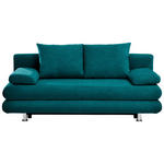 SCHLAFSOFA  mit Stoffauswahl, Liegefunktion, Rücken echt Samt Petrol  - Chromfarben/Petrol, Design, Kunststoff/Textil (196/74/90cm) - Carryhome