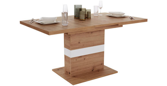 Ausziehtisch Kashmir 120 Az - Eichefarben/Weiß, MODERN, Holzwerkstoff (120/75,9/80cm) - James Wood