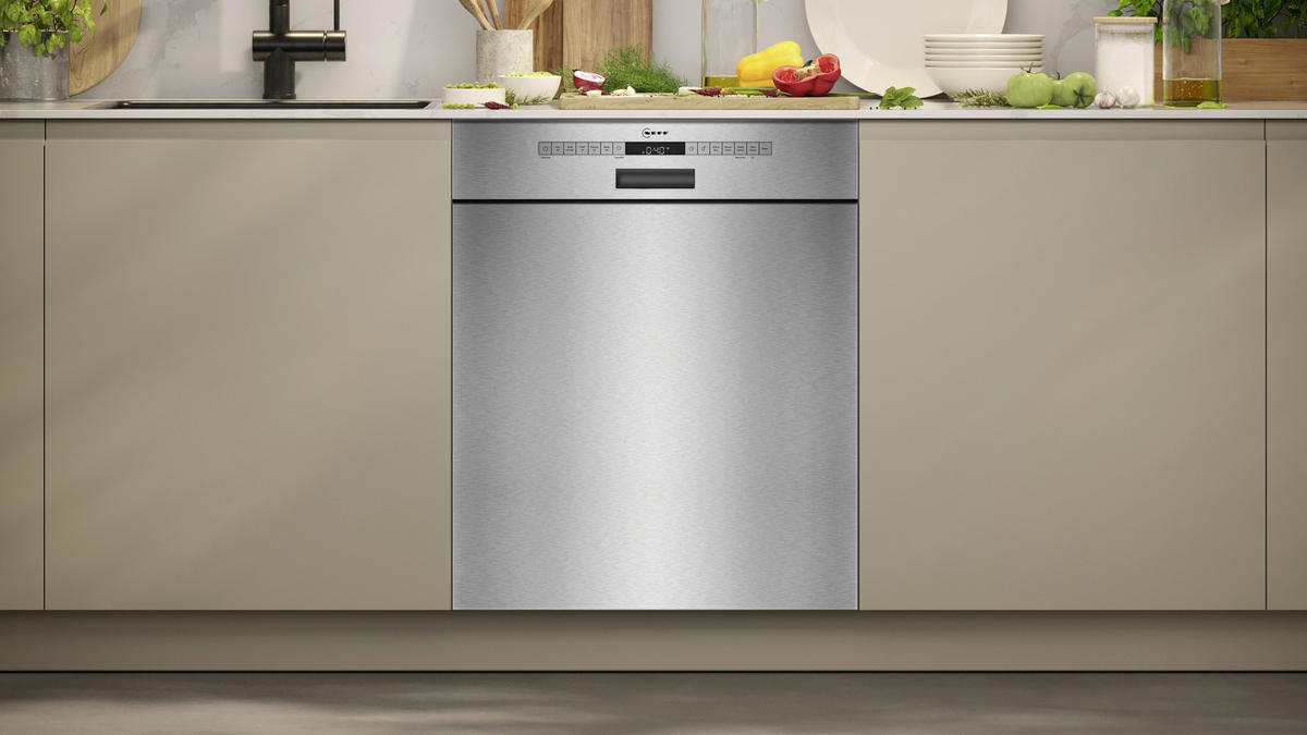 GESCHIRRSPÜLER S125ECS15E  - Edelstahlfarben, Basics, Metall (59,8/86,5/55,0cm) - Neff