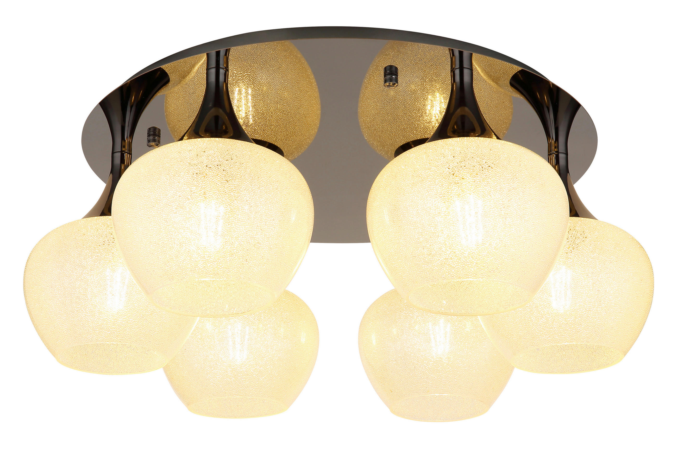 DECKENLEUCHTE  65/26,5 cm    - Klar/Schwarz, Konventionell, Glas/Metall (65/26,5cm) - Globo