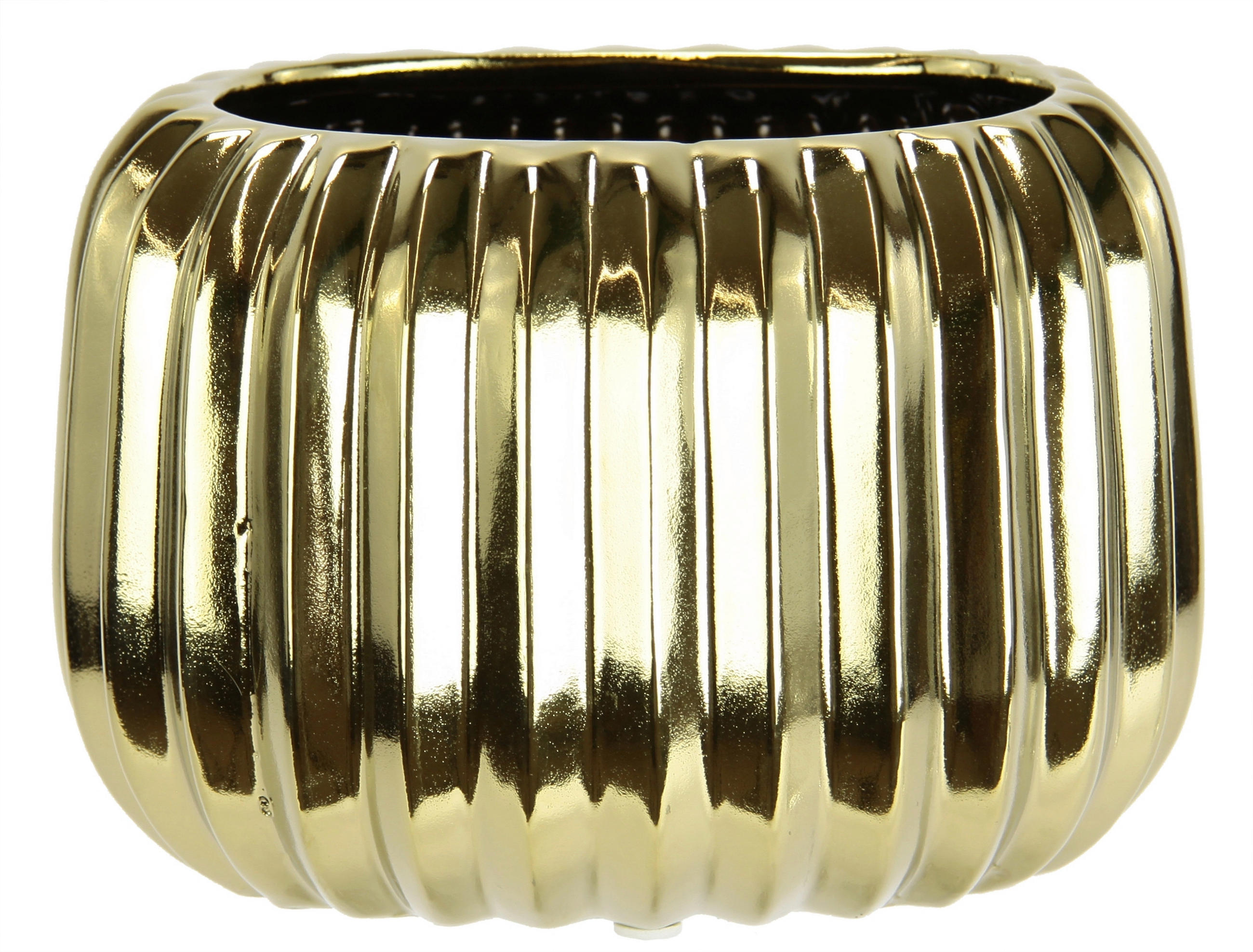 VASE  - Goldfarben, Basics, Keramik (17/12/13cm)