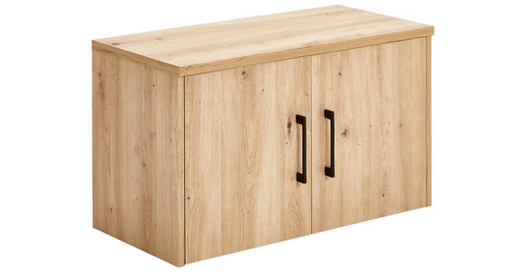 AUFSATZSCHRANK 72/43/36 cm - Schwarz/Eiche Artisan, Basics, Holzwerkstoff/Metall (72/43/36cm) - Xora