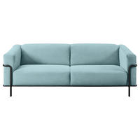 2,5-SITZER Cord Hellblau  - Schwarz/Hellblau, Design, Textil/Metall (216/67/96cm) - Johann Jakob