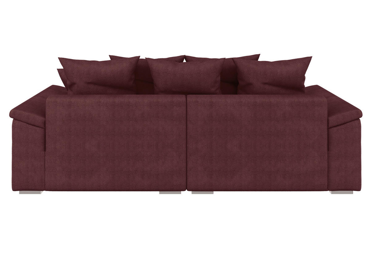BIGSOFA TERMINI in Velours, Webstoff Bordeaux  - Bordeaux/Beige, Design, Holz/Textil (260/98/123cm) - MID.YOU