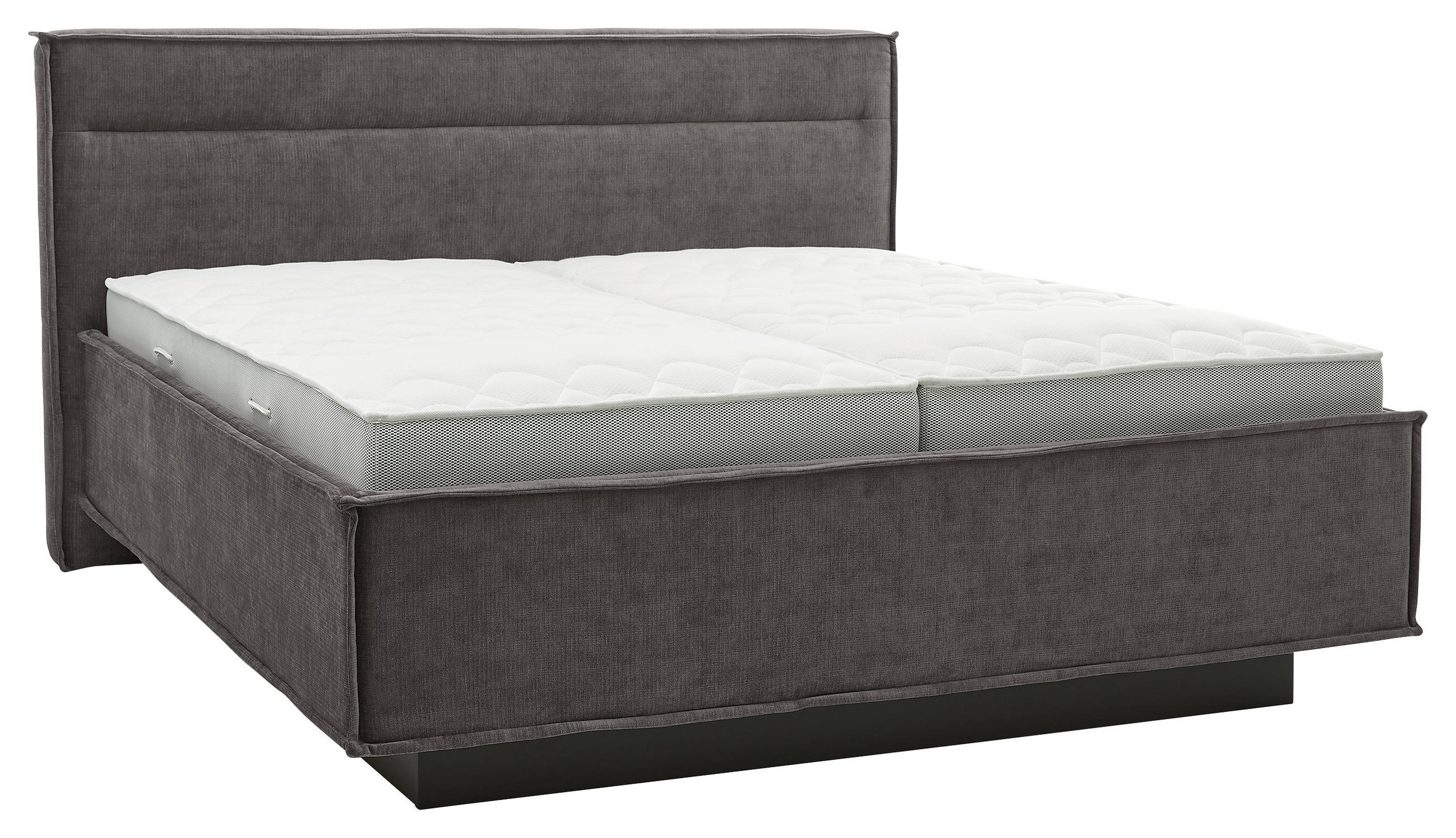 POLSTERBETT 180/200 cm,  in Anthrazit, gepolstertes Kopfteil, Bettkasten, Lattenroste, Matratzen, H3 + H3 = fest  - Anthrazit/Weiß, Design, Textil (180/200cm) - Musterring