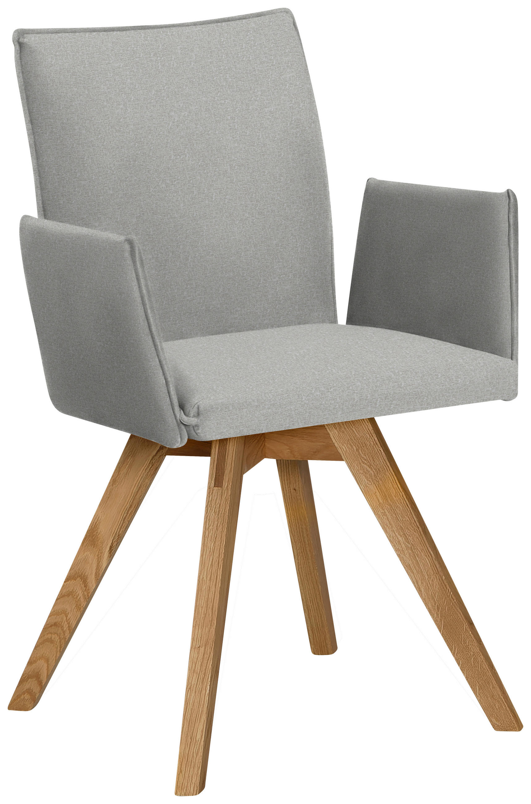 ARMLEHNSTUHL in Samt - Eichefarben/Creme, KONVENTIONELL, Holz/Textil (60/91/61cm) - Moderano