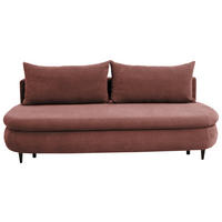 SCHLAFSOFA Simon Plüsch, Webstoff Terracotta  inkl. Rücken echt, Schlaffunktion, Bettkasten, Rückenkissen  - Terracotta/Schwarz, Design, Textil (213/89/105cm) - Novel