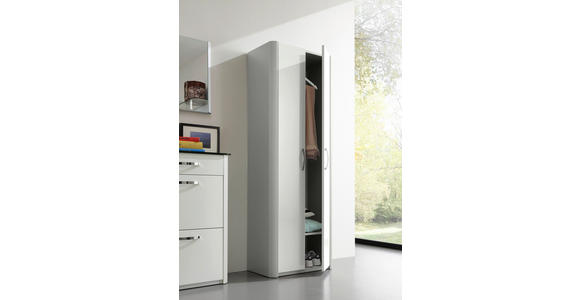 GARDEROBE 4-teilig in 270/192/34 cm - Alufarben/Weiß, Design, Glas/Holzwerkstoff (270/192/34cm) - Moderano