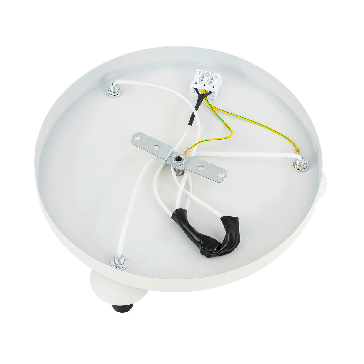 DECKENLEUCHTE 16/34/34 cm  - Alabasterfarben/Weiß, KONVENTIONELL, Glas/Metall (16/34/34cm)