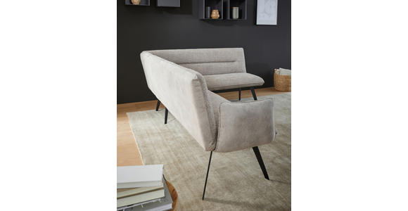ECKBANK 228/170 cm in Schwarz, Hellgrau - Hellgrau/Schwarz, Design, Textil/Metall (228/170cm) - Voleo